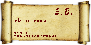 Sápi Bence névjegykártya